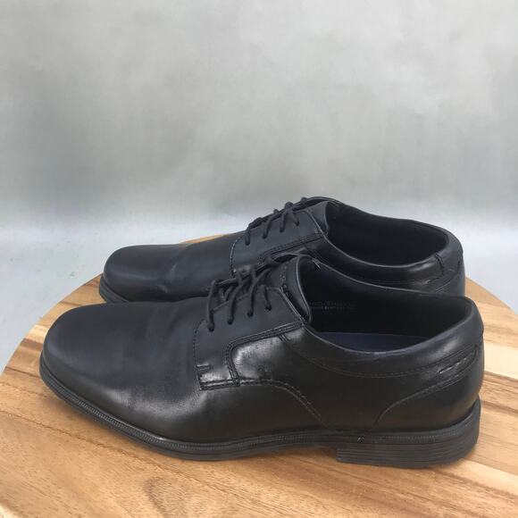 Rockport Robinsyn Oxford Dress Shoes Mens 12 M Black Leather Lace‎ Up Plain Toe - Picture 3 of 8